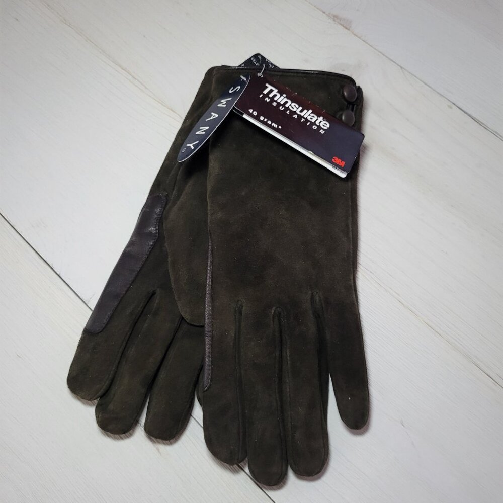 NWT SWANY Suede Gloves Thinsulate Insulated 3M XL Chocolate Brown